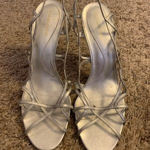BCBG Silver heels.